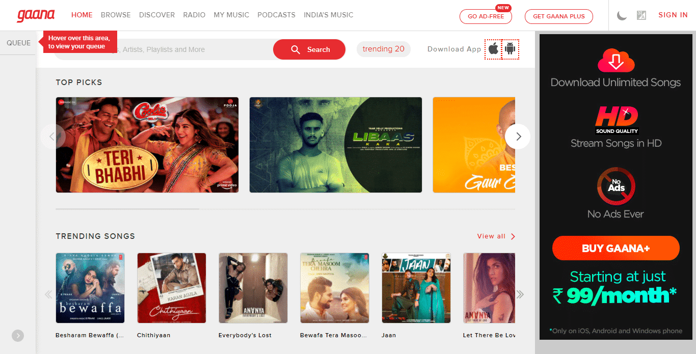 Gaana.com Download Bollywood Songs